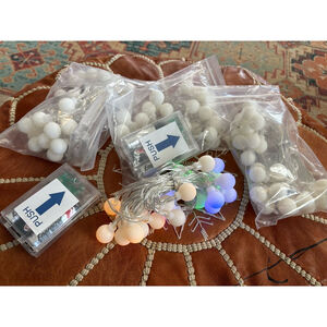 Globe Berry Round LED String Lights Battery Operated Multicolor 4 Set Flashing